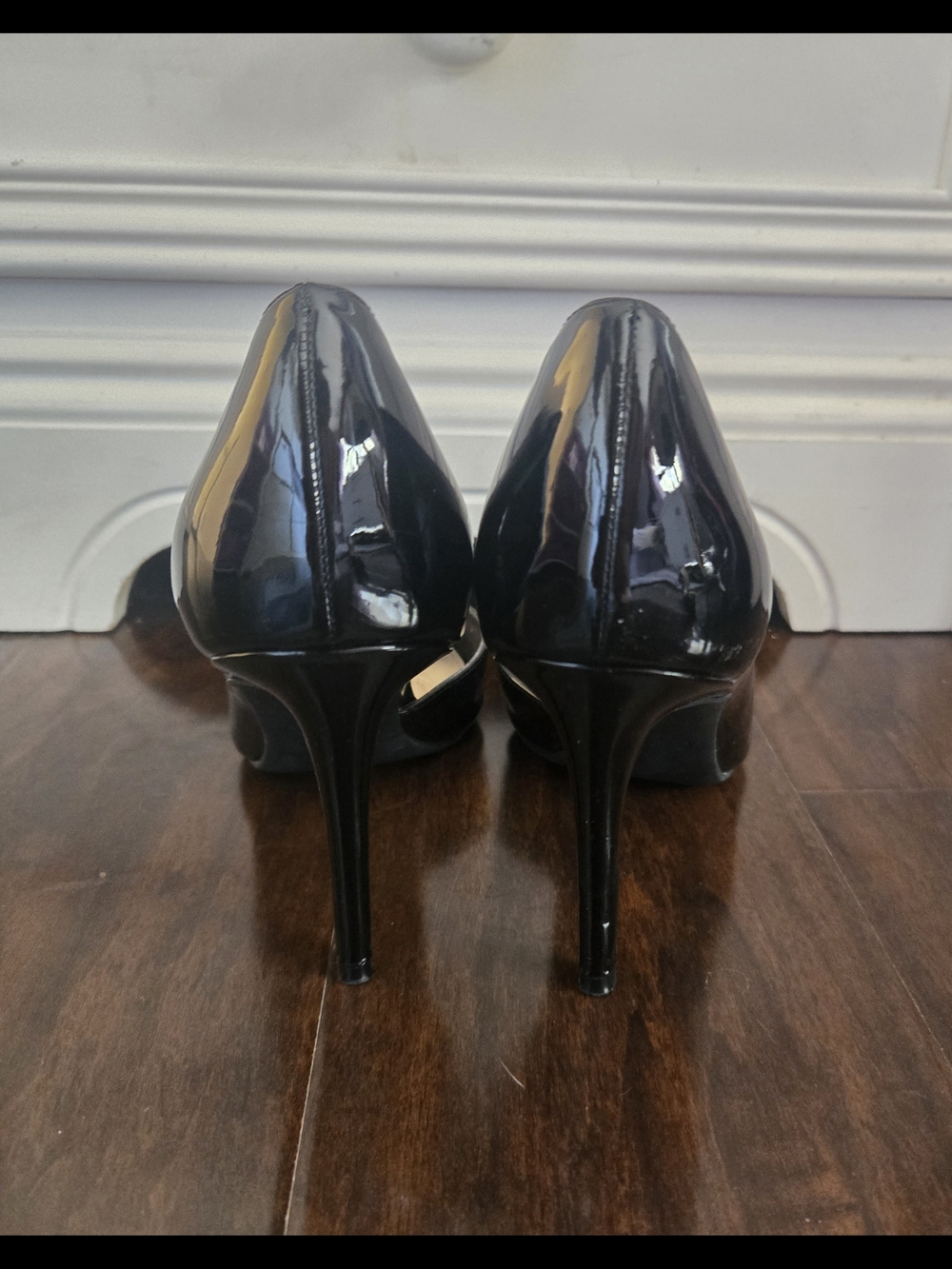 Nine West Black Patent Pointed-Toe Pumps Size 8.5 - Picture 4 of 7